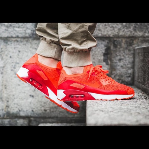 NIKE AIR MAX 90 ULTRA 2.0 FLYKNIT Bright Crimson - Picture 4 of 4